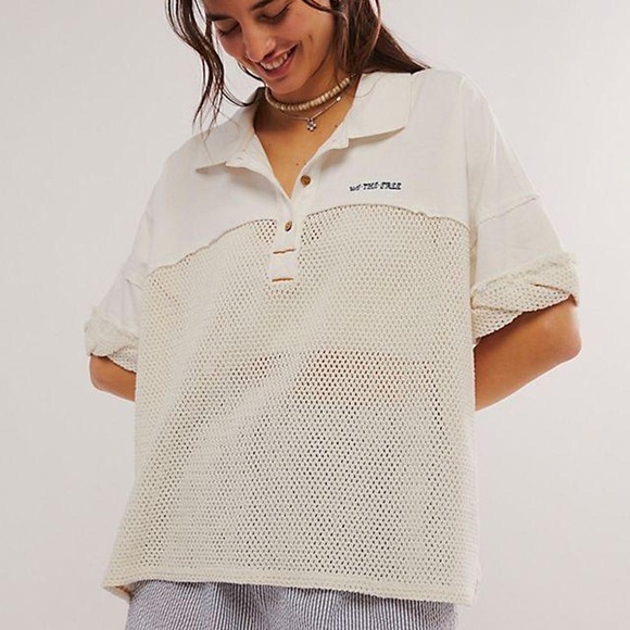 Free People Tops - We The Free (Free‎ People) Don’t Rush Polo Top – Size S (EUC)